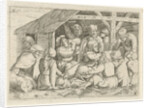 Beggars with a meal in a hut by Cornelis Massijs