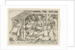 Beggars with a meal in a hut by Cornelis Massijs