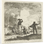 Fishermen at the beach by Hendrik Kobell