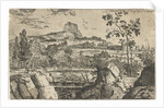 Mountainous Landscape with Waterfall by Pieter Langendijk