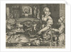 Kitchen Piece of woman cleaning fish by Abraham van Lier
