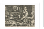 Kitchen Piece of woman cleaning fish by Abraham van Lier