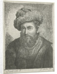 Portrait of an unknown bearded man with hat on his head by Pieter Louw