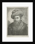 Portrait of an unknown bearded man with hat on his head by Pieter Louw