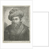 Portrait of an unknown bearded man with hat on his head by Pieter Louw