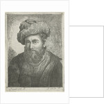 Portrait of an unknown bearded man with hat on his head by Pieter Louw