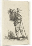 Smoking man with basket and stick by Anthonie Willem Hendrik Nolthenius de Man