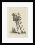 Smoking man with basket and stick by Anthonie Willem Hendrik Nolthenius de Man