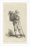 Smoking man with basket and stick by Anthonie Willem Hendrik Nolthenius de Man