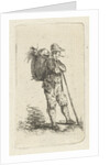 Smoking man with basket and stick by Anthonie Willem Hendrik Nolthenius de Man