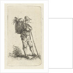 Smoking man with basket and stick by Anthonie Willem Hendrik Nolthenius de Man