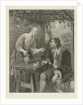 Young woman offers a man a glass of wine by Jacob Ernst Marcus