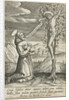 Kneeling saint for Christ on the cross by Abraham van Merlen