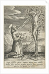Kneeling saint for Christ on the cross by Abraham van Merlen
