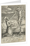 Kneeling saint for Christ on the cross by Abraham van Merlen