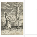 Kneeling saint for Christ on the cross by Abraham van Merlen