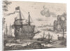 Ships in a harbor by Antoine Bonenfant