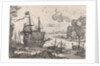 Ships in a harbor by Antoine Bonenfant