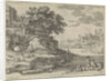 port with rowboats, figures and cattle by Lodewijk XIII