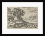 port with rowboats, figures and cattle by Lodewijk XIII