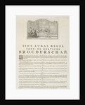 Rules of the Brotherhood of St Luke from Dordrecht, 1736, The Netherlands by Joannes van Braam