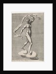 Diana as the moon goddess Luna on a cloud, the moon on the forehead, from a series of prints with planets by Pieter Valck