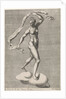 Diana as the moon goddess Luna on a cloud, the moon on the forehead, from a series of prints with planets by Pieter Valck