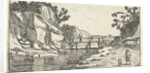 Rocky Landscape with riverwalk by Claes Jansz. Visscher II