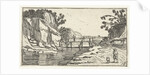 Rocky Landscape with riverwalk by Claes Jansz. Visscher II