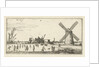 Skaters on the ice at a mill near Penningsveer by Esaias van de Velde