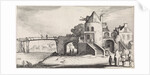 Tollhouse with wooden bridge over the river by Jan van de Velde II