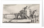 Tollhouse with wooden bridge over the river by Jan van de Velde II