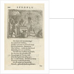 Two figures in the interior of a smithy by Arnold Houbraken