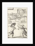 Two men fighting in armor by Gerrit van Goedesberg