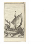 Galley with soldiers at sea by Gerrit van Goedesberg