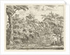 Two figures near the water in the wood by Adrianus Serné