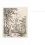 Two hikers on a farm by Leendert Overbeek