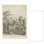 Tullia driving her car over the corpse of her father by Arnold Houbraken