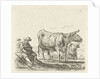 Two cows with two shepherds by Ernst Willem Jan Bagelaar