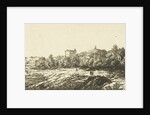 Hill landscape with ruins of church or monastery by Dirk Vis Blokhuyzen