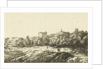 Hill landscape with ruins of church or monastery by Dirk Vis Blokhuyzen