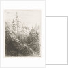Mountain landscape with pine trees and brook by Willem Matthias Jan van Dielen