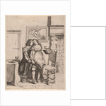 A woman sitting on the lap of a man by William Basse