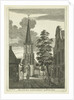 Village scene with church in Diemen by Hendrik Berg
