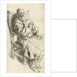 Old man sitting in an armchair by Salomon Koninck