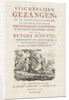 Title page for: R. Schutte, Devotional songs, Amsterdam, The Netherlands, 1777 by Johannes Covens Jr