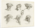Study Sheet with six heads in two rows above the other by D. van den Bosch