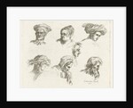 Study Sheet with six heads in two rows above the other by D. van den Bosch