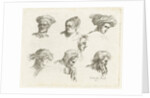 Study Sheet with six heads in two rows above the other by D. van den Bosch
