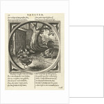 Chickens and rooster in a hen house by Daniël van den Bremden